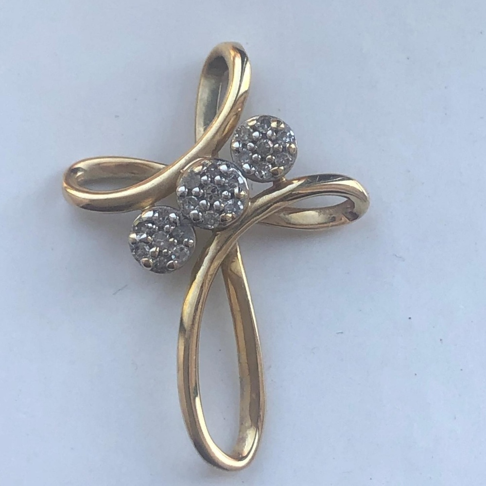 10K Yellow Gold Cross Pendant/Slide